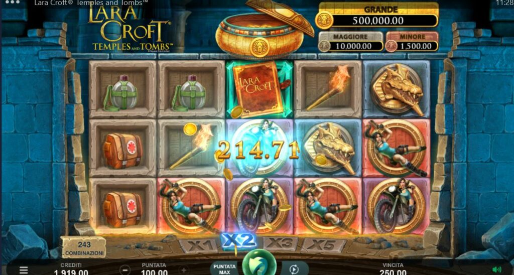 lara croft temples and tombs recensione slot